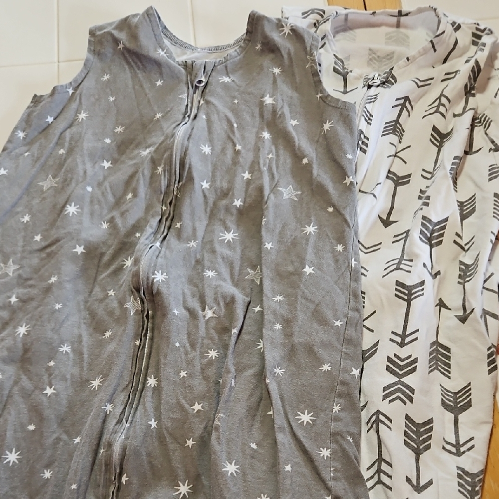 Gray and White Baby Sleep Sacks Set
